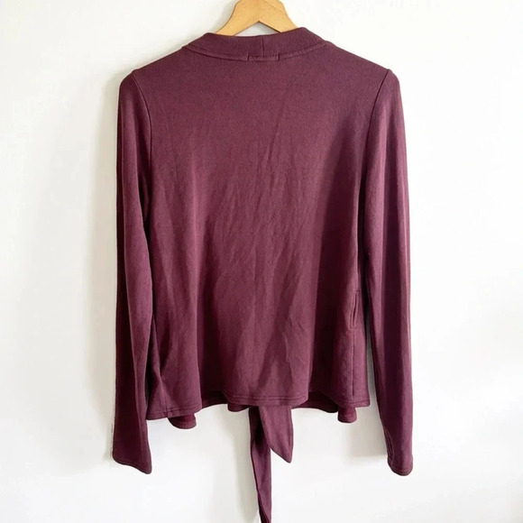 Athleta burgundy Maroon dance open front wrap soft knit cardigan size small - Picture 5 of 7